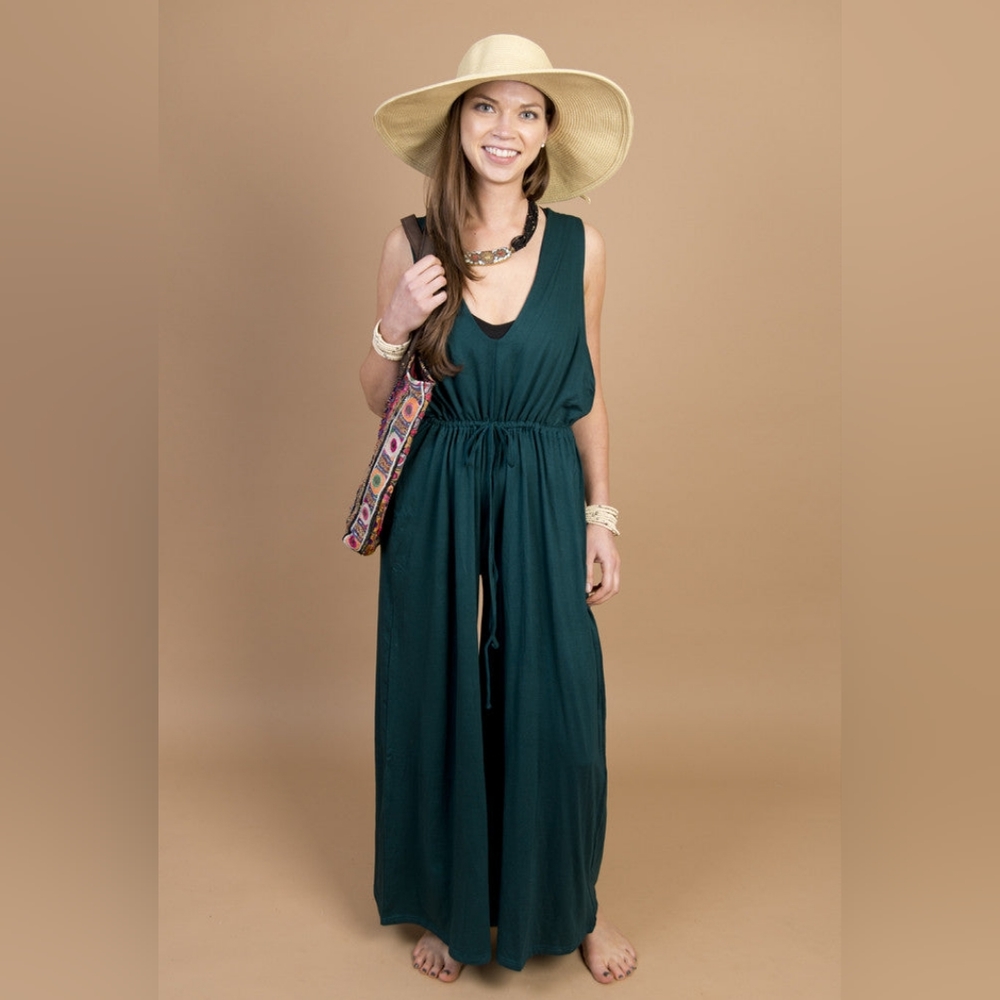 ⭐ Mishu Boutique Peacock Green Jumper Romper - One size fits most - NWT